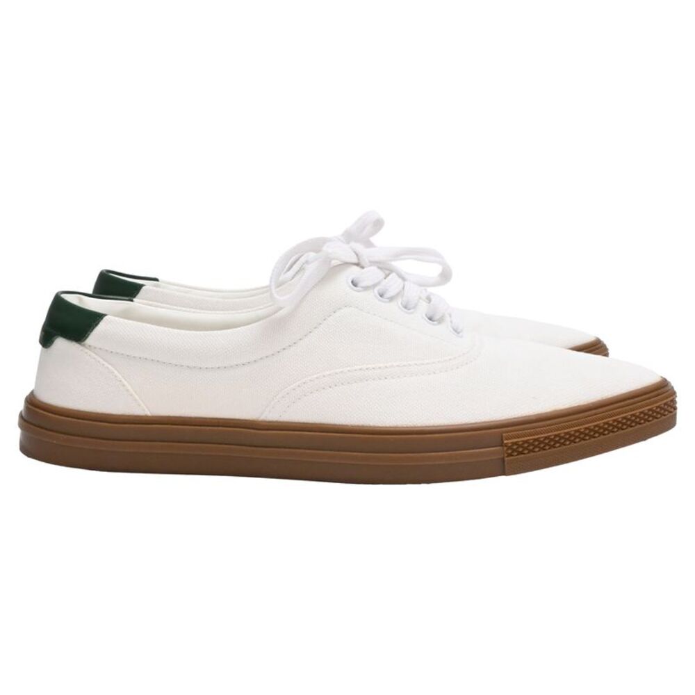 Saint Laurent Club Low-Top Sneakers in White Canvas